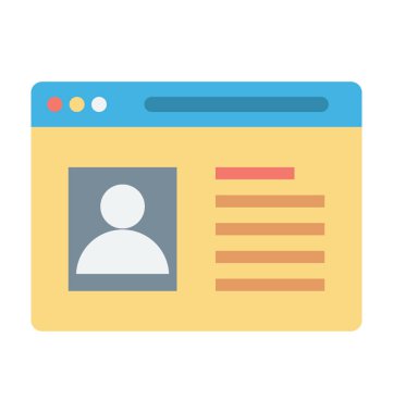 Çevrimiçi profil vektör simgesi