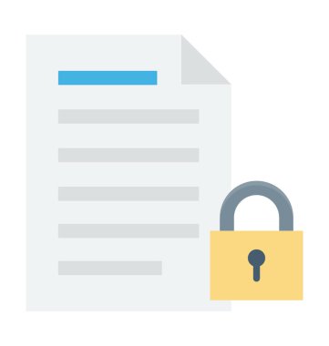 Dosya kilit vektör simgesi