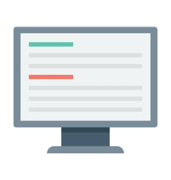 Monitor Color Vector Icono — Vector de stock