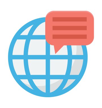 Küresel iletişim vektör simgesi