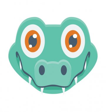  Crocodile renkli vektör simgesi