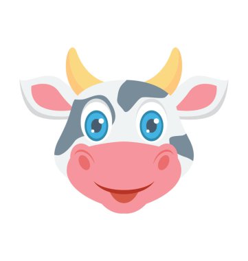  İnek renkli vektör simgesi