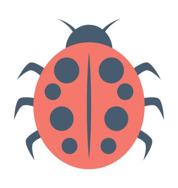  Uğur böceği renkli vektör simgesi