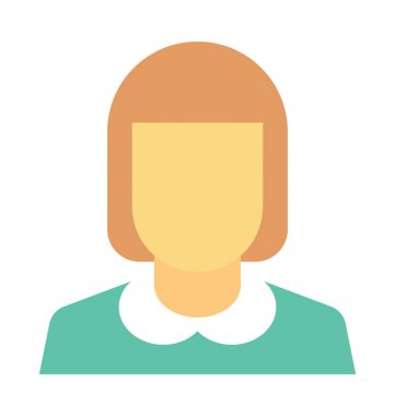  Kız avatar vektör simgesi