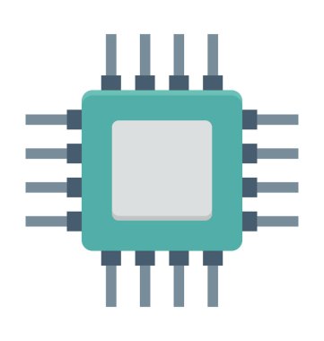  İşlemci çip vektör simgesi