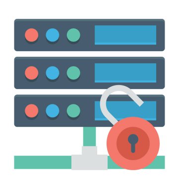  Sunucu güvenlik vektör simgesi