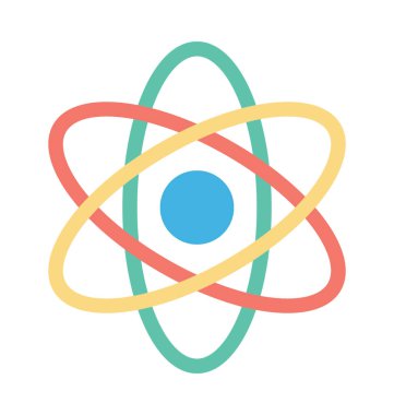  Atom vektör simgesi 