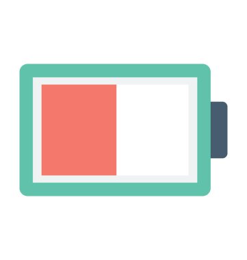  Yarım pil vektör simgesi