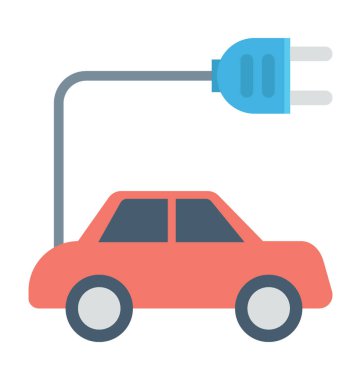  elektrikli araba vektör simgesi 