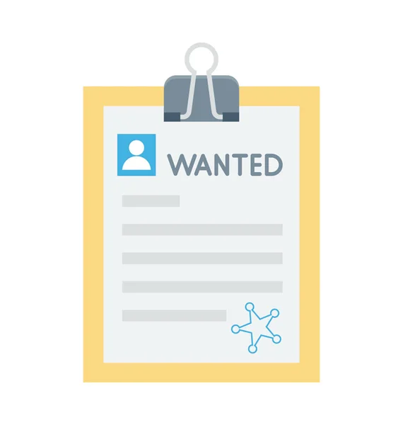 Wanted Vector Icon — Stock Vector