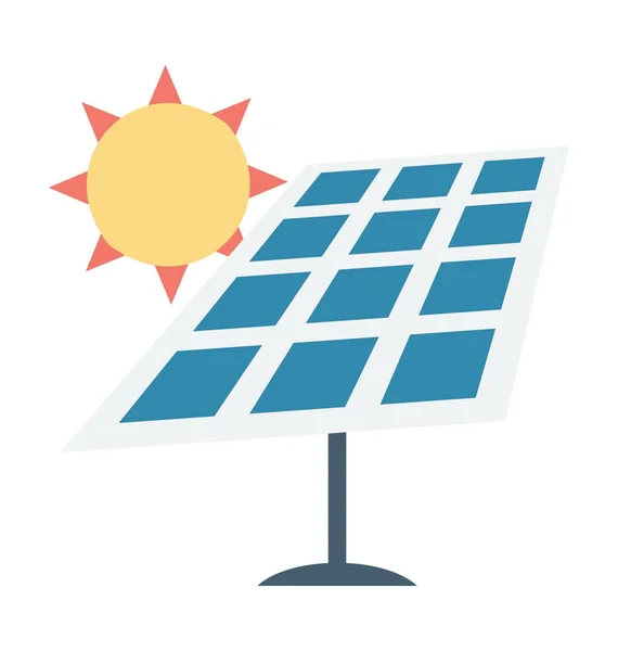 Icono del vector del panel solar — Vector de stock