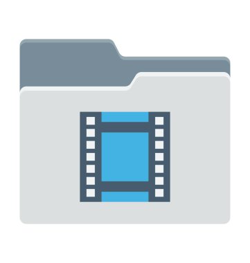  Video klasör vektör simgesi 