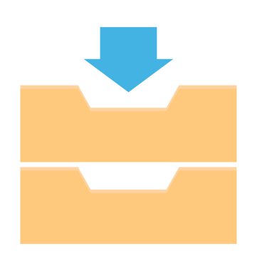  Klasör İndiriyor vektör simgesi