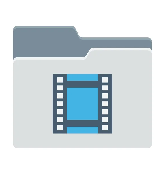 Carpeta de vídeo Vector icono — Vector de stock