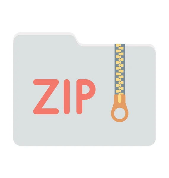 Zip File Vector Icono — Vector de stock