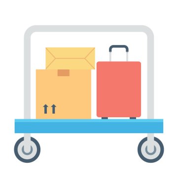  Bagaj arabası vektör simgesi 