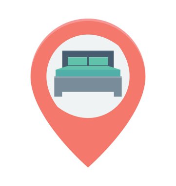  Otelin konumu vektör simgesi 