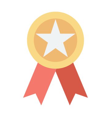 Yıldızlı rozet vektör simgesi