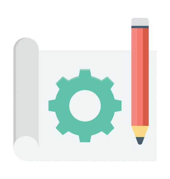 Drafting Colored Vector Icon — Stock Vector