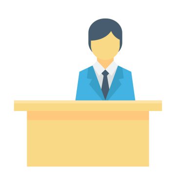 Resepsiyonist renkli vektör simgesi