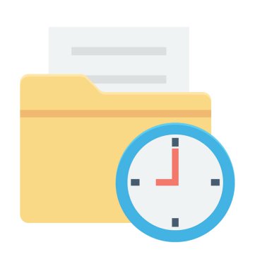 Zamanlama renkli vektör simgesi