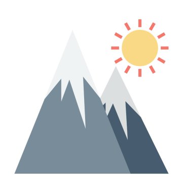 Dağlar renkli vektör simgesi 