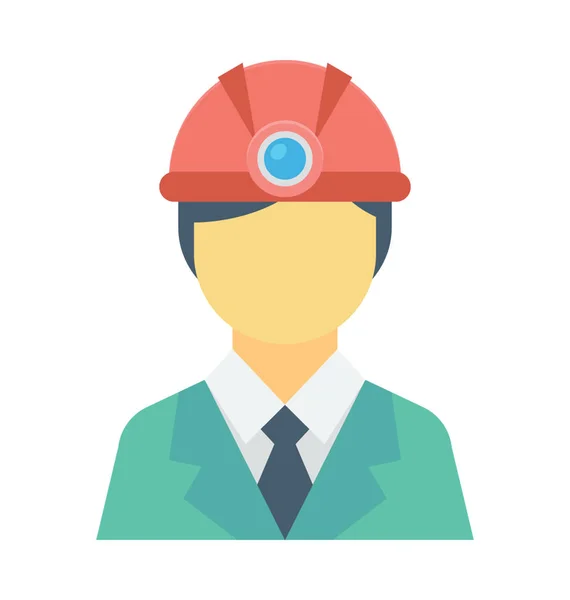 Engineer Colored Vector Icon — Stock Vector