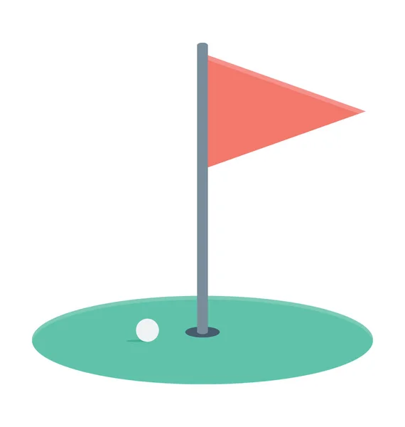 Campo Golf Vector Icono — Vector de stock
