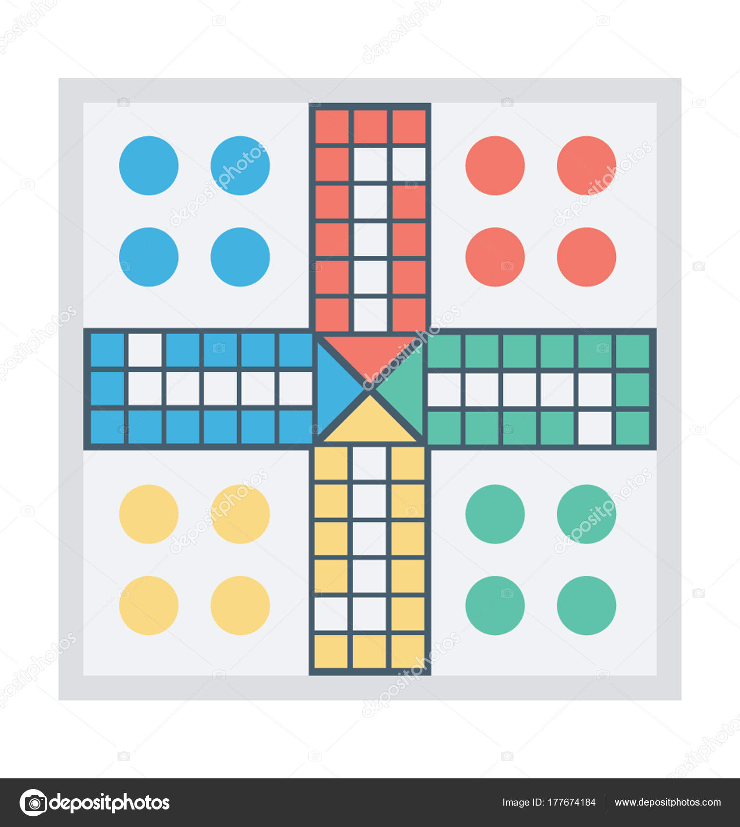 Vetores de Ludo Jogo De Tabuleiro Para Impressão Com Ilustração