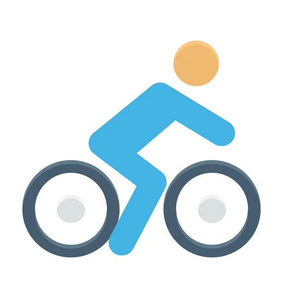 骑自行车的人彩色的矢量图标 — 图库矢量图片