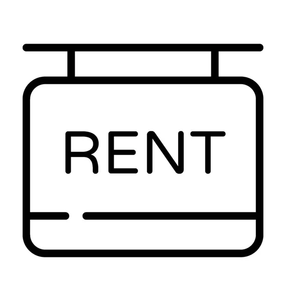 Rent Signboard Vector Icon — Stock Vector