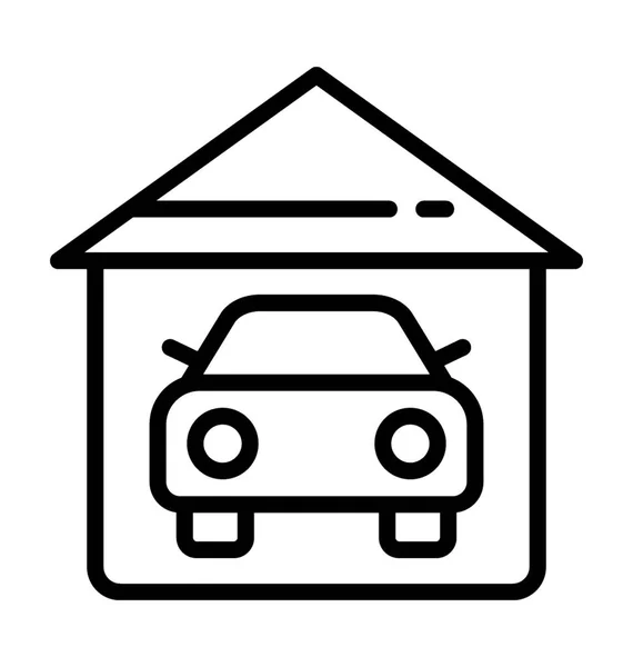 Car Garage Vector Icon — Stock Vector