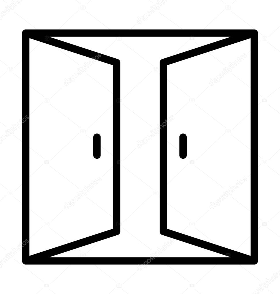 Open Door Vector Icon 