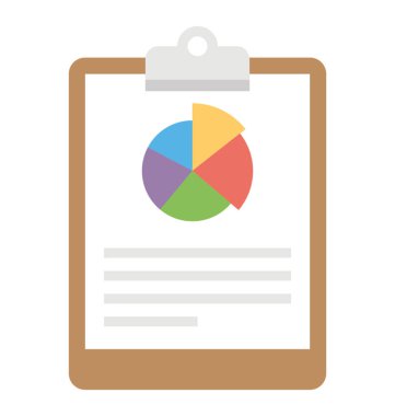 Bir Pano Grafik rapor bayraklarında ve denetim sayfasında düz stil ikonu 