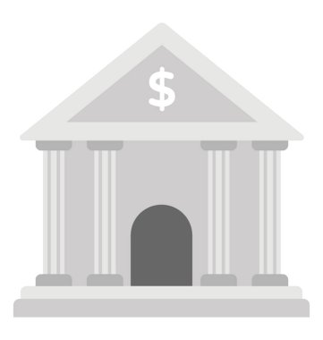 Düz vektör simgesi tasarım bir bina, banka