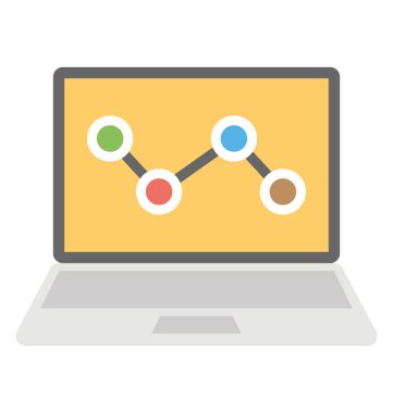 İstatistiksel veri online istatistik temsil eden bir dizüstü ekran