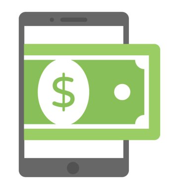 M-ticaret düz tasarım simgesi. Mobil bankacılık kavramı 