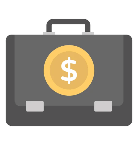 Ένα Χαρτοφύλακα Σύμβολο Δολαρίου Δείχνει Χαρτοφυλάκιο Της Επιχειρηματικής Ιδέας Επίπεδη — Διανυσματικό Αρχείο