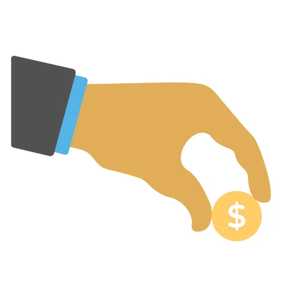 Hånd Giver Dollar Mønt Til Velgørenhed – Stock-vektor