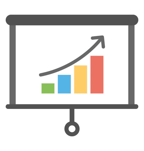Uma Placa Apresentação Com Gráfico Barras Seta Crescimento Simbolizando Conceito — Vetor de Stock