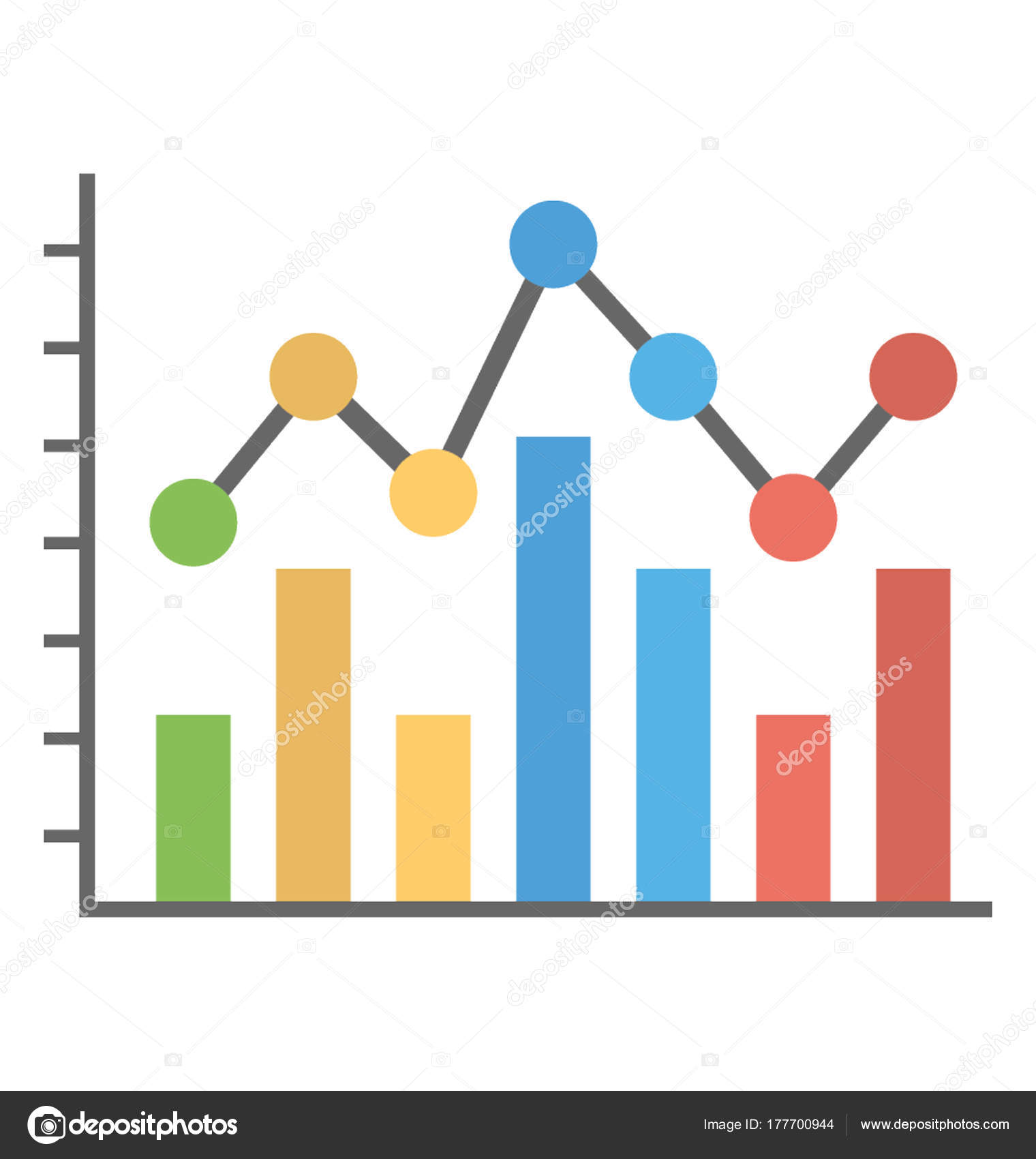 Diseño Icono Vector Plano Flecha Moderna Gráfico Barras Que Simboliza  Vector de stock #177700944 de ©creativestall, image size:1520x1700
