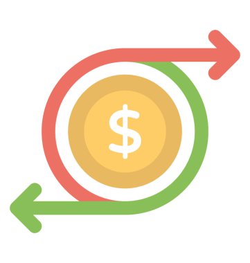 Düz vektör simgesi tasarım finansal getiri