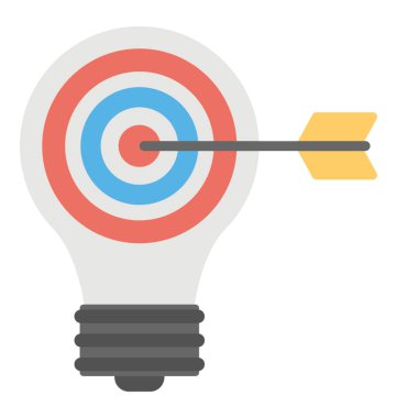 Düz vektör simgesi tasarım fikir pazarlama