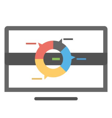 İstatistiksel veri online istatistik temsil eden bir monitör ekran