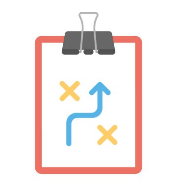 Pano gösteren stratejik planlama kavramı düz vektör simgesi