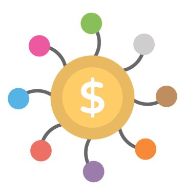 Düz vektör simgesi tasarım finansal ağ