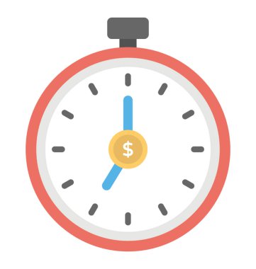 Bir basit kronometre düz vektör simgesi tasarım