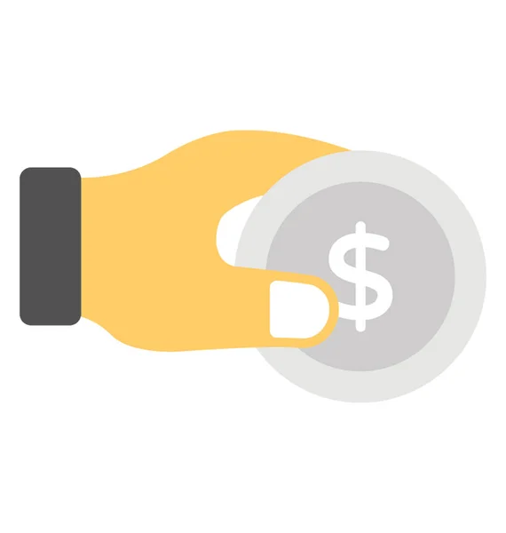 象征慈善或投资概念的人手送钱 — 图库矢量图片