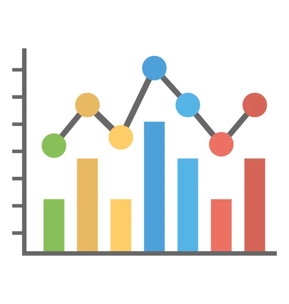 Design Ícone Vetor Plano Gráfico Barras Seta Moderna Simbolizando Estatísticas —  Vetores de Stock