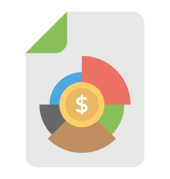 Comptabilité Financière Rapport Entreprise Analyse Graphique Entreprise Icône Vectorielle Plate — Image vectorielle